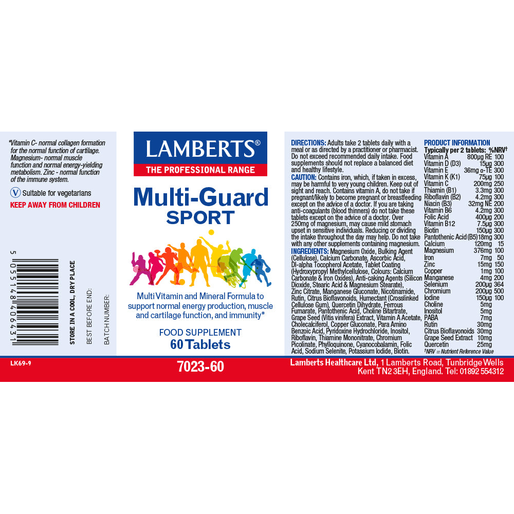 Multi-Guard sport label on white background