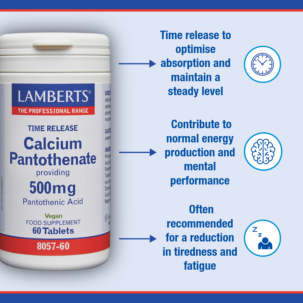Calcium Pantothenate 500mg – Vitamin B5 (pantothenic acid)