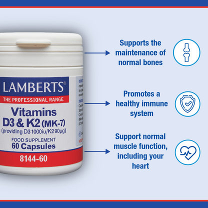Vitamins D3 (1000iu) and K2 (90µg)