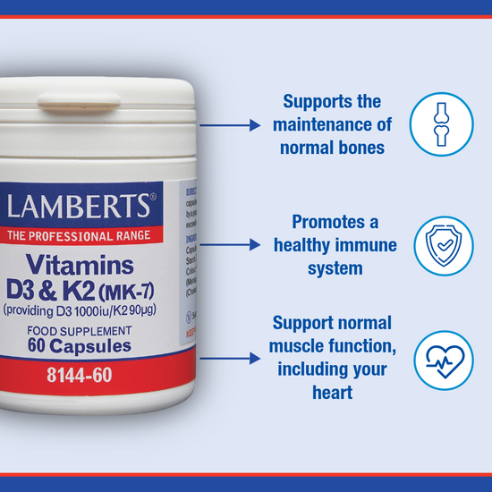 Vitamins D3 (1000iu) and K2 (90µg)