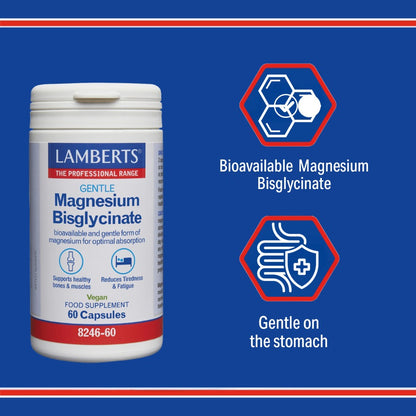 Magnesium Bisgycinate infographic on blue background