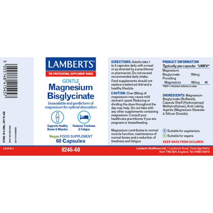 Magnesium Bisglycinate label on white background