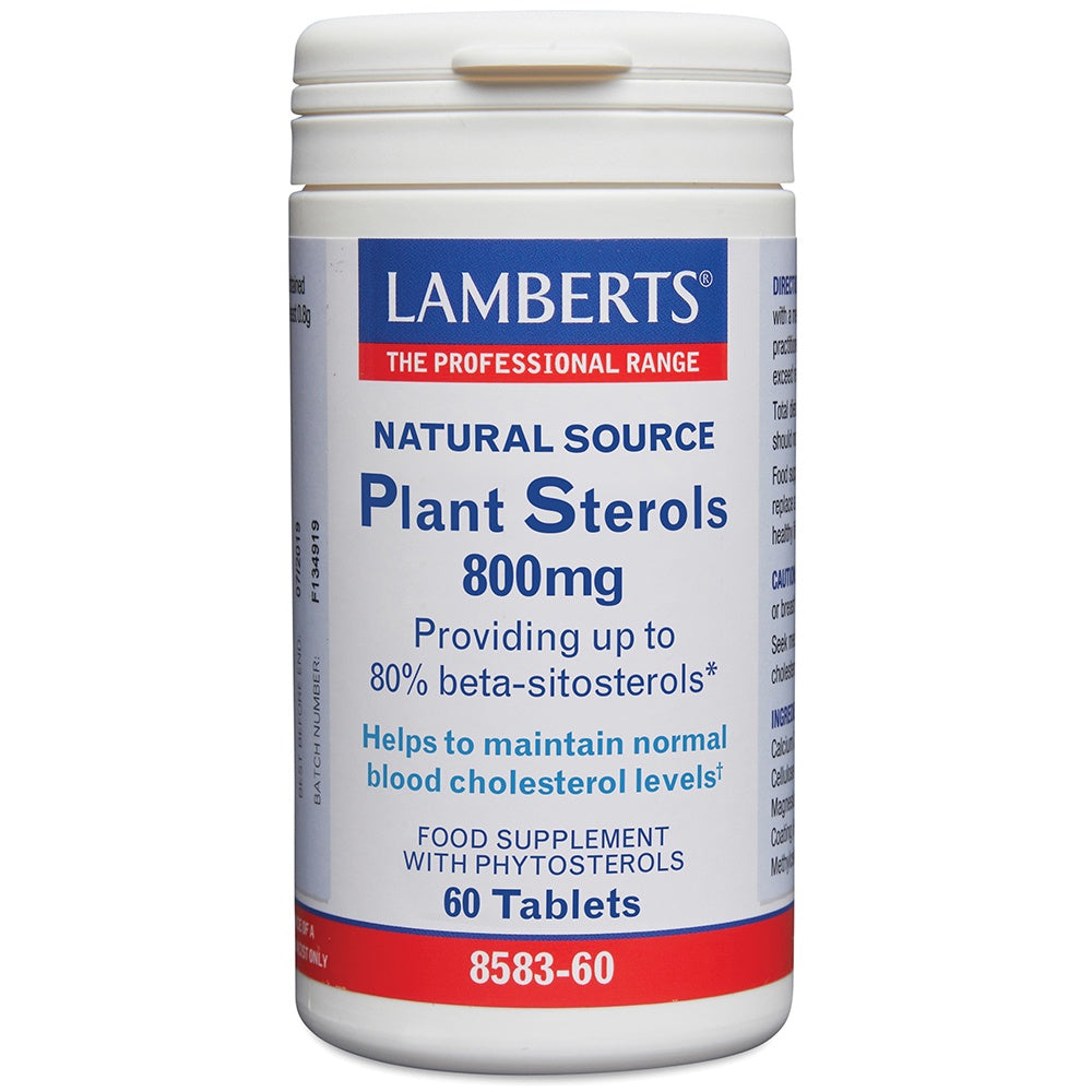Lamberts Natural Source Plant Sterols 800mg supplement container on a white background