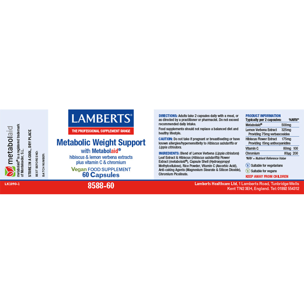 Lamberts Metabolic Weight Support supplement packaging on a white background