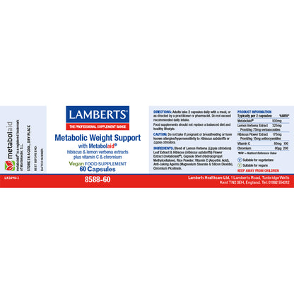 Lamberts Metabolic Weight Support supplement packaging on a white background