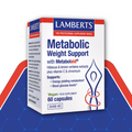 Lamberts Metabolic Weight Support supplement box on a blue background