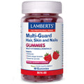 Bottle of Lamberts Multi-Guard Hair, Skin and Nails Gummies on a white background