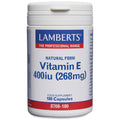 Lamberts Vitamin E supplement container on a white background