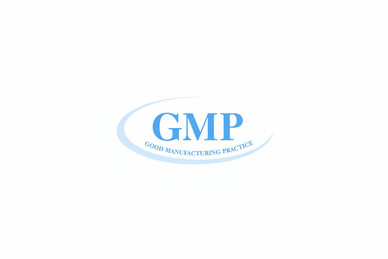 GMP Good Manufacturing Practice logo on a white background
