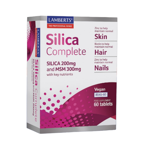 Lambert's Silica Complete supplement packaging on a white background
